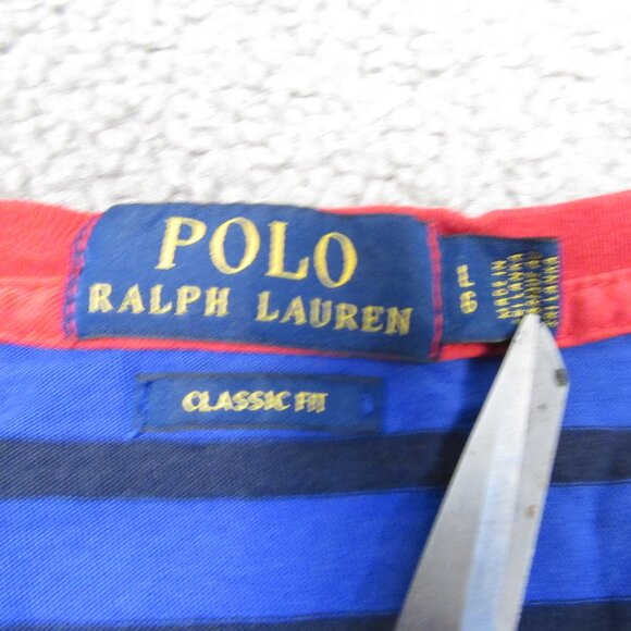 Polo Ralph Lauren Men's T-Shirt Large Blue Striped Navy Reserve RL-93 Pocket Tee - Picture 4 of 10